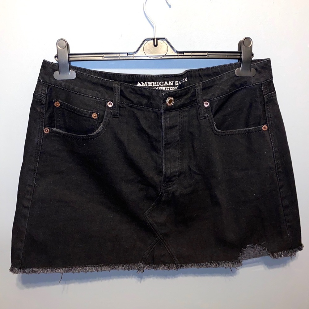American Eagle Black Denim Mini Skirt